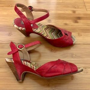 Miz Mooz Red Strappy Heels Sandals 7.5